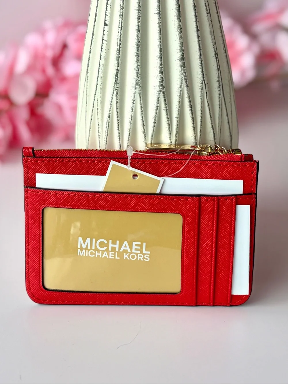 Michael Kors Jet Set Travel Small Wallet Top Zip Coin Pouch with ID Holder